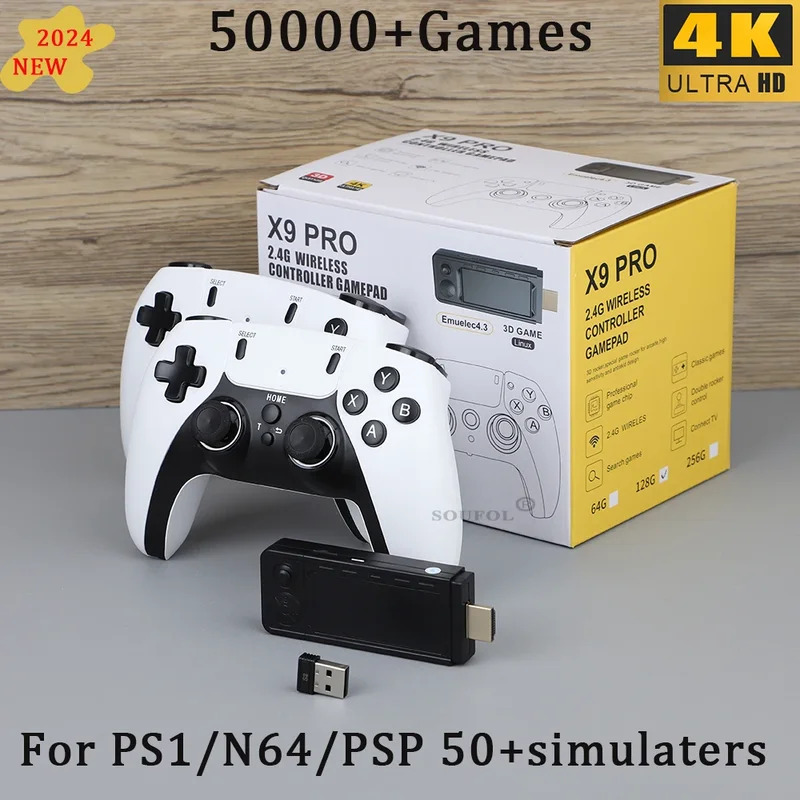 Gaming Console Stick - New X9 Pro Retro 4K 3D